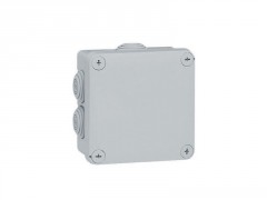 BOITE DE DERIVATION PLEXO ETANCHE CARRE 100X100X55MM GRIS