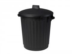 POUBELLE 80L +COUVERCLE NOIR 510XH670MM