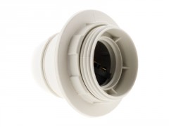 DOUILLE E27 FILETE POLYESTER BLANC