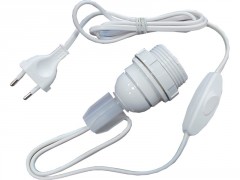 ADAPTATEUR BOUTEILLE 150W E27 + INTERRUPTEUR FIL/FICHE BLANC
