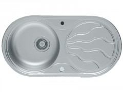 EVIER A ENCASTRER SUN 1 BAC +1 EGOUTTOIR L85XP45CM INOX