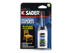 COLLE D'ASSEMBLAGE INT/EXT BLOCAGE BOIS SADER TRANSPARENT FLACON 50ML