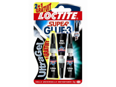 COLLE DE REPARATION LOCTITE SUPERGLUE-3 POWER GEL TUBE 3G X2+1 OFFERT