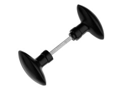 BOUTON DOUBLE OLIVE ALU NOIR CARRE DE 6MM SOUS BLISTER 1 PIECE