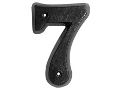CHIFFRE 7 80MM ZAMAK NOIR FIXATION PAR 2 VIS FOURNIES