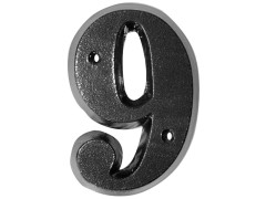 CHIFFRE 9 80MM ZAMAK NOIR FIXATION PAR 2 VIS FOURNIES