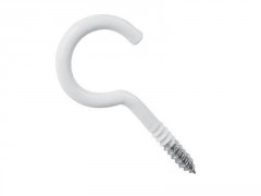 CROCHET A VISSER 2.5X10 ACIER EPOXY BLANC SAC 20