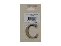 LETTRE C  AUTOCOLLANTE 40MM OR