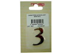 CHIFFRE 3 40MM AUTOCOLLANT OR