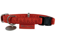 COLLIER CHIEN rï¿½glable MC LEATHER 20MM ROUGE