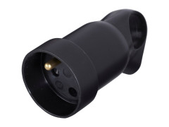 FICHE FEMELLE 2 POLES/TERRE 16A ANNEAU NOIR