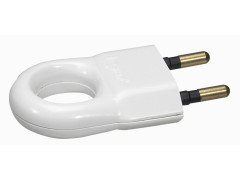 FICHE MALE 2P 6A ANNEAU BLANC