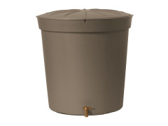 CUVE EAU 300L CYLINDRIQUE +COUVERCLE +ROBINET SIENA TAUPE