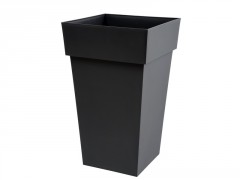 POT HAUT CARRE TOSCANE 62L 39X39X65CM GRIS ANTHRACITE