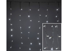 RIDEAU LUMINEUX INT EXT CHUTE EAU ANIME 96LED BLC FRD CABL ARG L2M H1M
