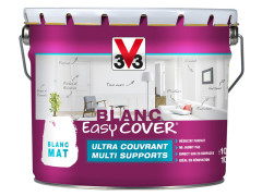 PEINTURE MULTI SUPPORTS BLANC EASY COVER MAT 10L