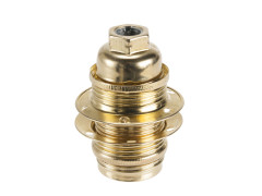 DOUILLE POUR AMPOULE E14 LAITON+BAGUE OR