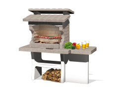 BARBECUE BETON GRIS BEIGE  FIXE LUXOR 159X72X161 CM