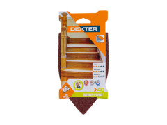 ABRASIF TRIANGLE MULTIFONCTION 175X105MM GRAIN 40 LOT DE 5 DEXTER