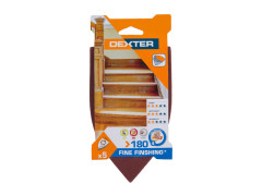 ABRASIF TRIANGLE MULTIFONCTION 175X105MM GRAIN 180 LOT DE 5 DEXTER