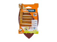 ABRASIF TRIANGLE MULTIFONCTION 102X152MM GRAIN 40 LOT DE 5 DEXTER