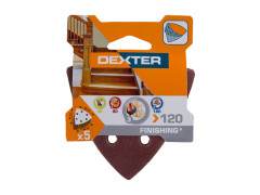 ABRASIF TRIANGLE 93X93MM GRAIN 120 LOT DE 5 DEXTER