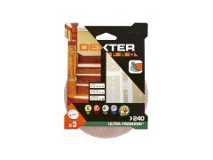 ABRASIF DISQUE DIAMETRE 125MM GRAIN 240 LOT DE 3 DEXTER PRO