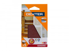 ABRASIF BOIS 100X70 GRAIN 80 DEXTER 5 PC