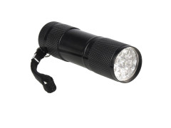 LAMPE DE POCHE ANTICHOC 6LED 30LM ALU NOIR