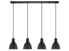 SUSPENSION PRIDDY 4XE27 40W METALNOIR