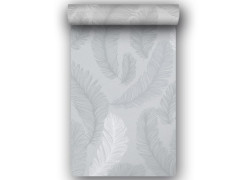 PAPIER PEINT VINYLE INTISSE PLUME GRISE PAILLETTE