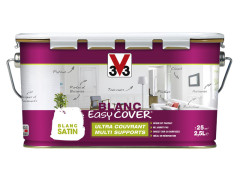 PEINTURE MULTI SUPPORTS BLANC EASY COVER SATIN 2.5L
