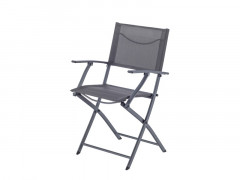 FAUTEUIL EMYS ACIER PLIANT GRIS ANTHRACITE