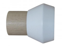 EMBOUT BOIS D28 BIMAT EVASE A VISSER NATUREL/LAQUE BLANC