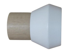 EMBOUT BOIS D28 BIMAT EVASE A VISSER NATUREL/LAQUE BLANC