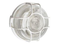 HUBLOT ROND VERRE E27 100W GRILLE BLANC