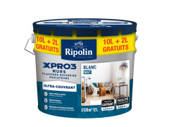 PEINTURE MUR ET PLAFOND XPRO3 BLANC MAT 10L+20%