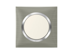 PLAQUE CARREE 1 PRISE SIMPLE A COMPOSER DOOXIE INOX BROSSE LEGRAND
