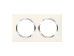 PLAQUE CARREE 2 PRISES SIMPLE A COMPOSER DOOXIE BLANC CHROME LEGRAND