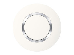 PLAQUE RONDE 1 PRISE SIMPLE A COMPOSER DOOXIE BLANC CHROME LEGRAND