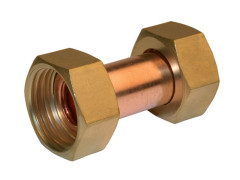 RACCORD DROIT 2ECROU PRISONNIER A VISSER F20X27 15X21 PR TUBE CUIVRE