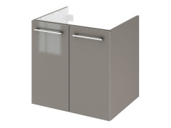 MEUBLE SOUS VASQUE REMIX GRIS BRILLANT LARG 60XPROF 48XH58CM 2PORTES