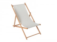 CHILIENNE LOLA BOIS ET TISSU 3 POSITION BLANC IVOIRE