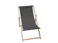 CHILIENNE LOLA BOIS ET TISSU 3 POSITION GRIS ZINGUE