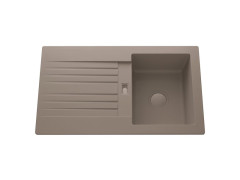 EVIER A ENCASTRER SOLO 1 BAC +1 EGOUTTOIR L86XP50CM RESINE BETON