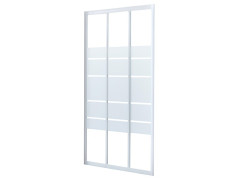 PORTE DOUCHE COULISSANT 1M ESSENTIAL SERIGRAPHIE BLANC