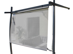 RIDEAU BRISE SOLEIL 200X160CM GRIS POUR TONNELLE BS03