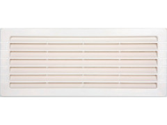 GRILLE AERATION ENCASTRER 8.5X23CM ABS BLANC + MOUSTIQUAIRE