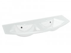 PLAN VASQUE DOUBLE VERRE 131CM IMAGE3 BLANC