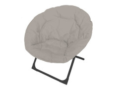 FAUTEUIL PLIANT MOON ACIER ET POLYESTER TAUPE